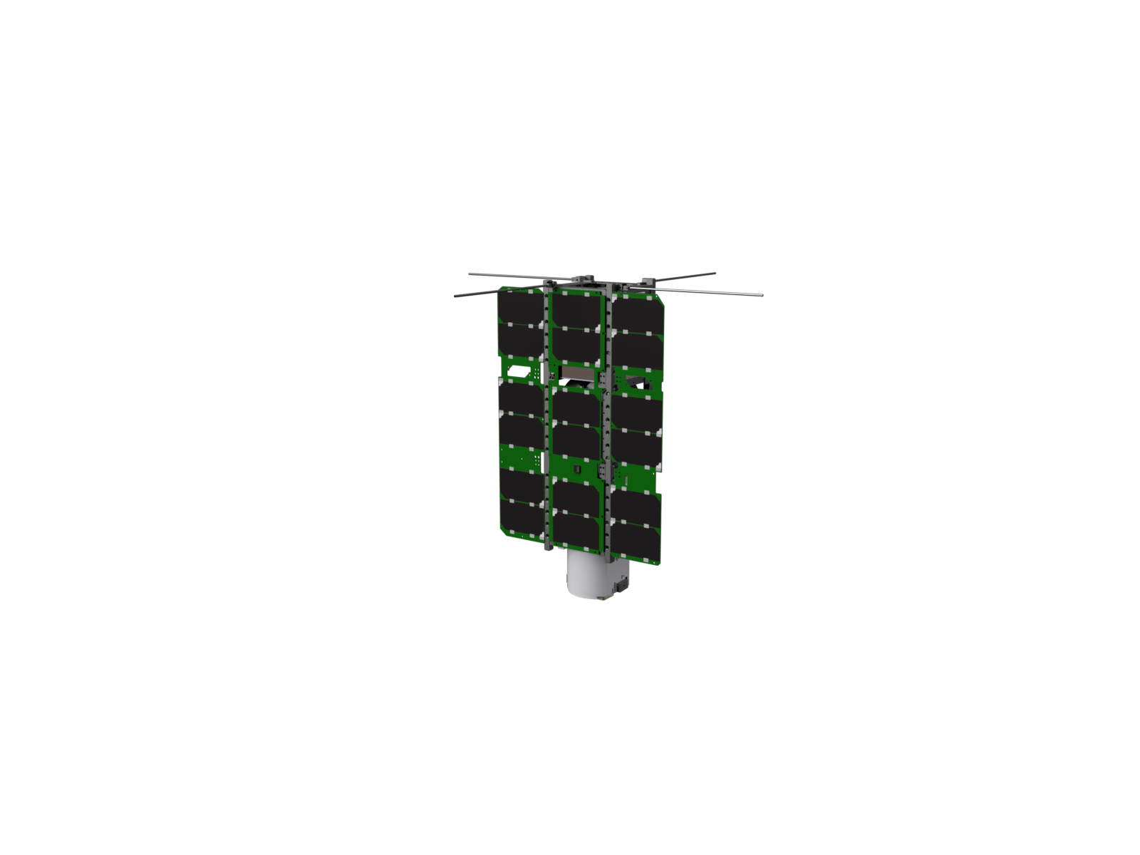BioSat with deployed solar panels